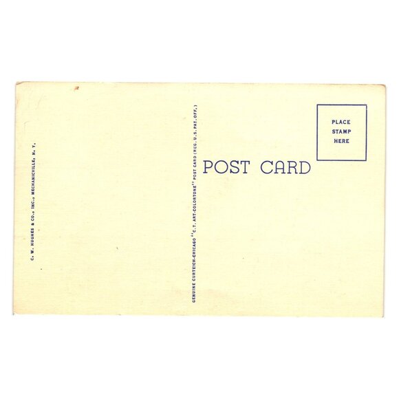 Vintage Rainbow Falls Power House Ausable Chasm NY Postcard C W Hughes Linen 87 - Picture 2 of 2